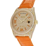 Rolex Oyster Perpetual Replica Day Date 128158RBR Yellow Gold Diamond Set - Image 2