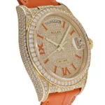 Rolex Oyster Perpetual Replica Day Date 128158RBR Yellow Gold Diamond Set - Image 3