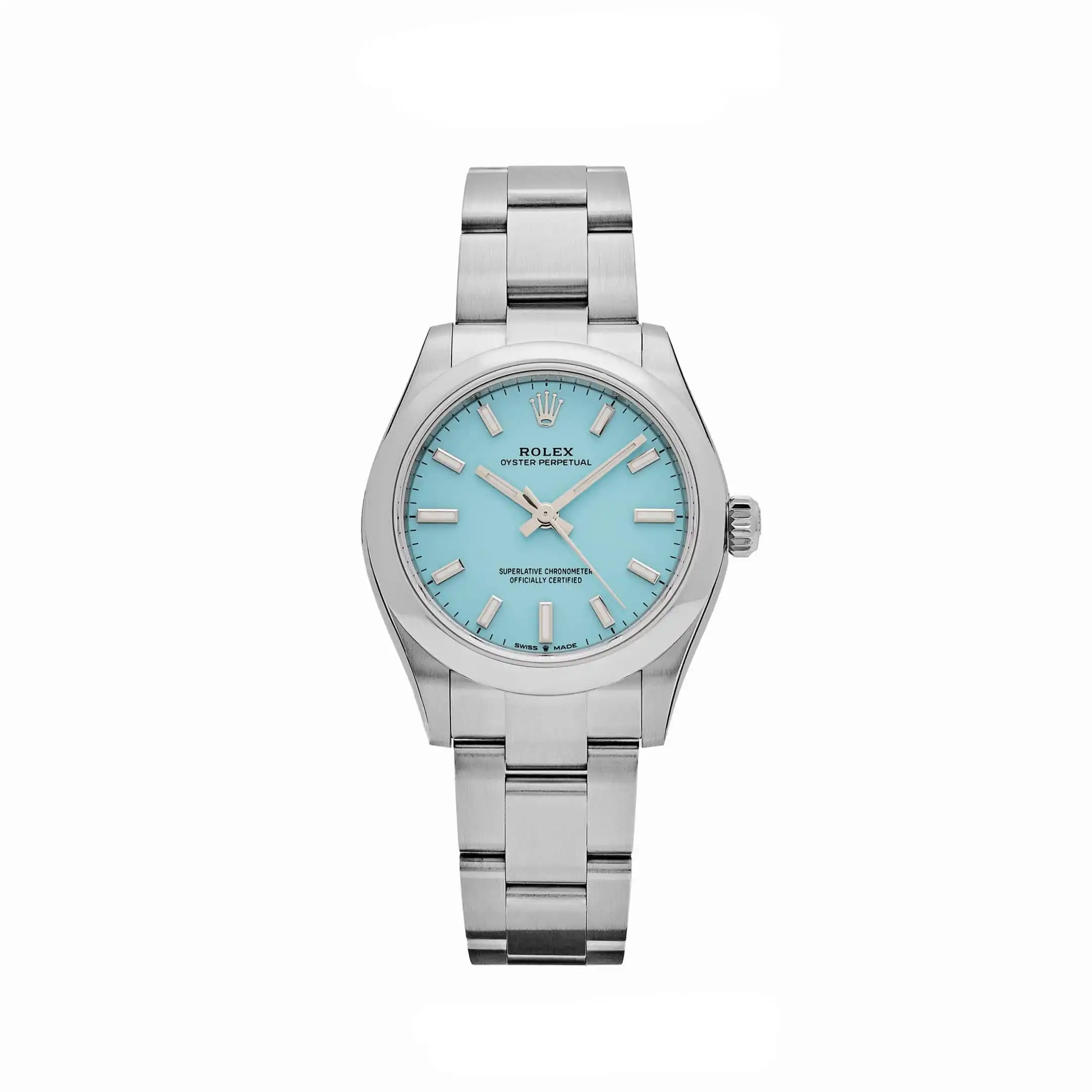 we4fixzsr3i.webp Rolex Oyster Perpetual Replica 277200 'Ladies' Stainless Steel Tiffany Blue Turquoise Dial - Image 1