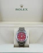 Rolex Oyster Perpetual Replica 126000 Stainless Steel Coral Red Dial - Image 2