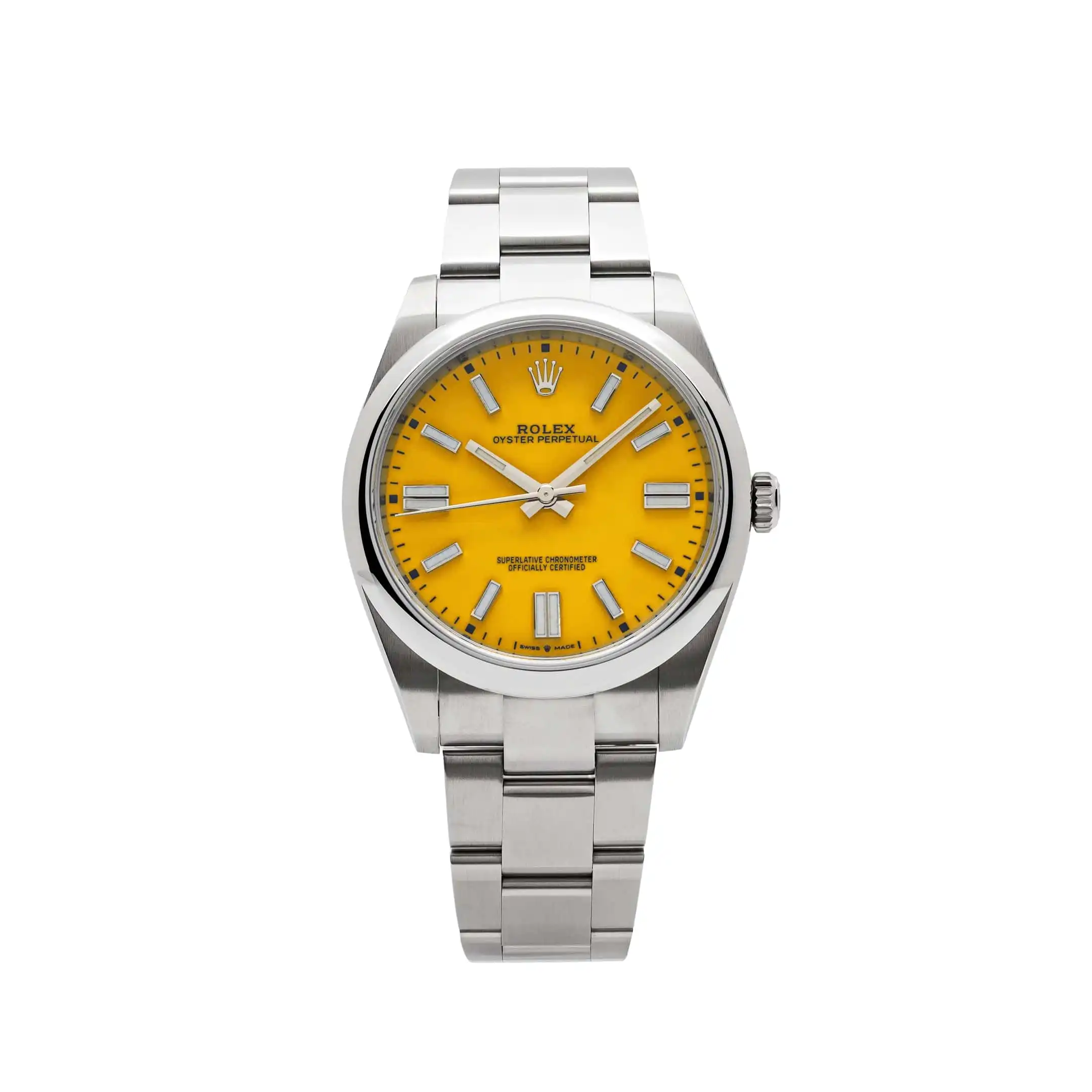 so3xrctpsnk.webp Rolex Oyster Perpetual Replica 124300 Stainless Steel Yellow Dial - Image 1