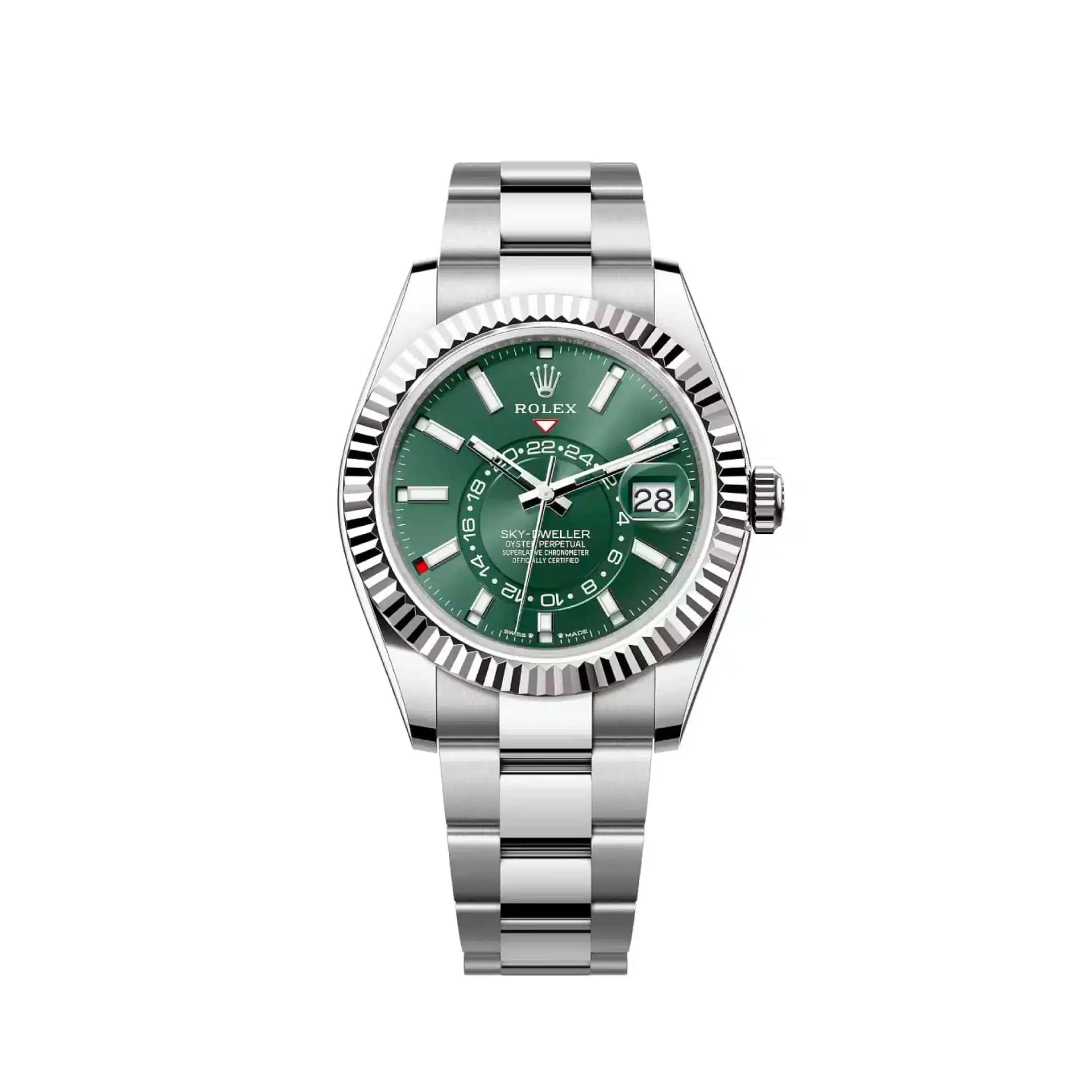 pmqmbge5amp.webp Replica Rolex Sky-Dweller 336934 Stainless Steel Green Dial - Image 1