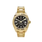 Replica Rolex Sky-Dweller 336938 Yellow Gold Black Dial