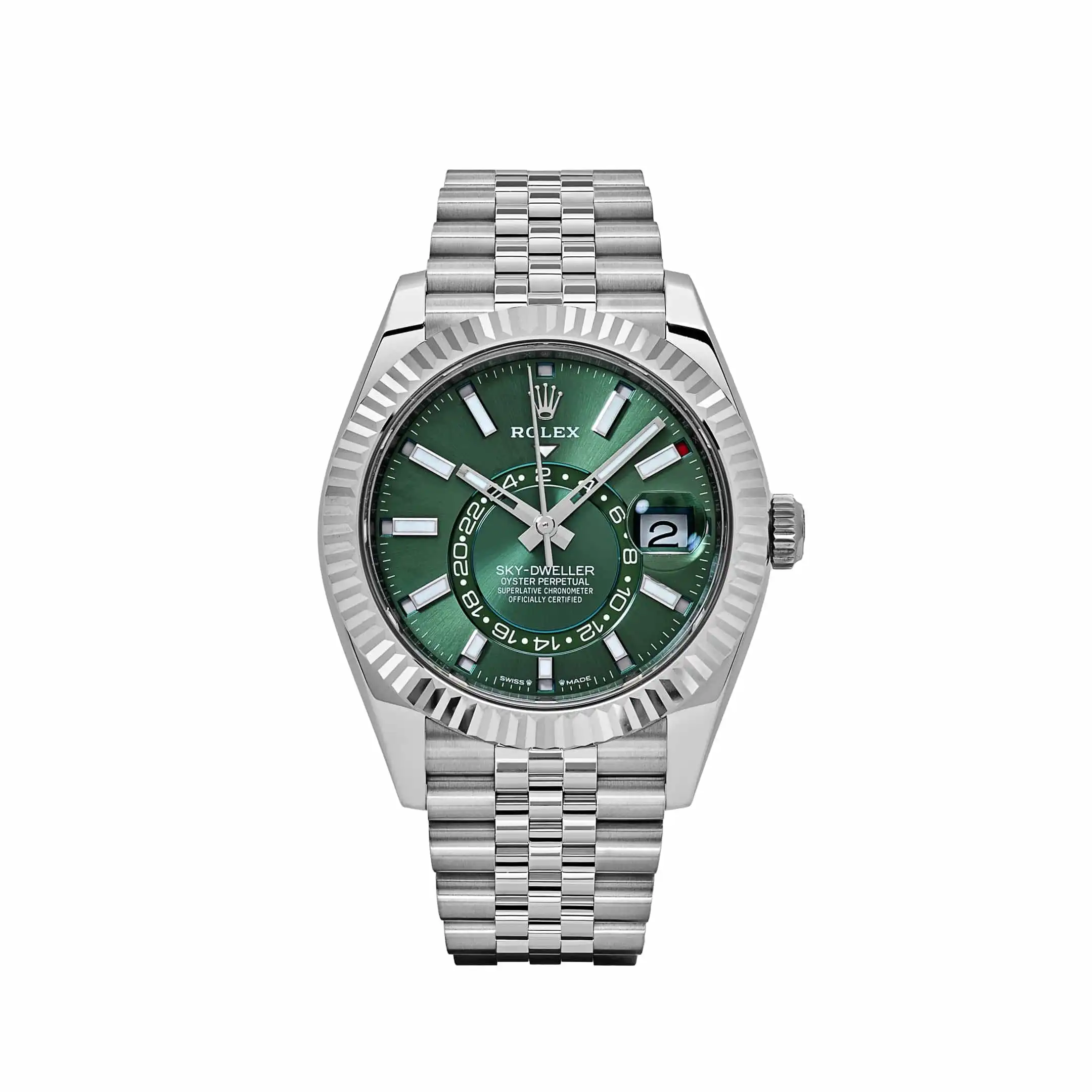 t03ohh5b2id.webp Replica Rolex Sky-Dweller 336934 Stainless Steel Green Dial Jubilee - Image 1