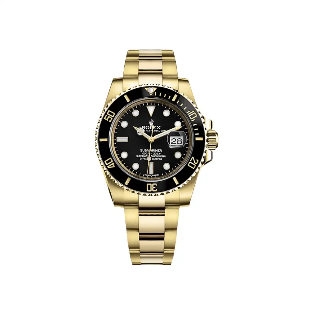 iq04nua5iy4.webp Rolex Submariner Date Replica 116618LN Yellow Gold Black Dial - Image 1