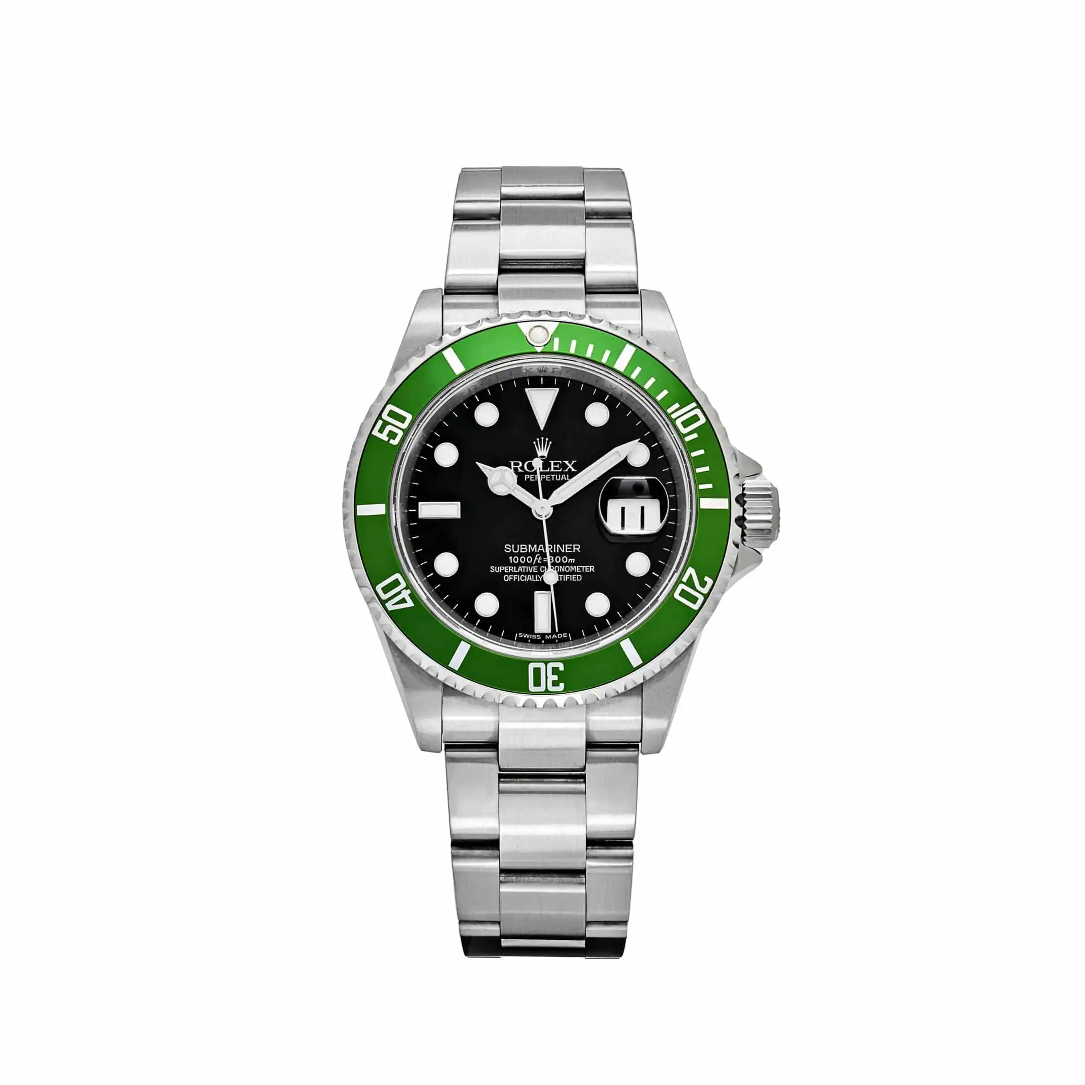 k1fhwhubipm.webp Rolex Submariner Date Replica 16610LV 'Kermit' Bezel Stainless Steel Black Dial Oyster - Image 1