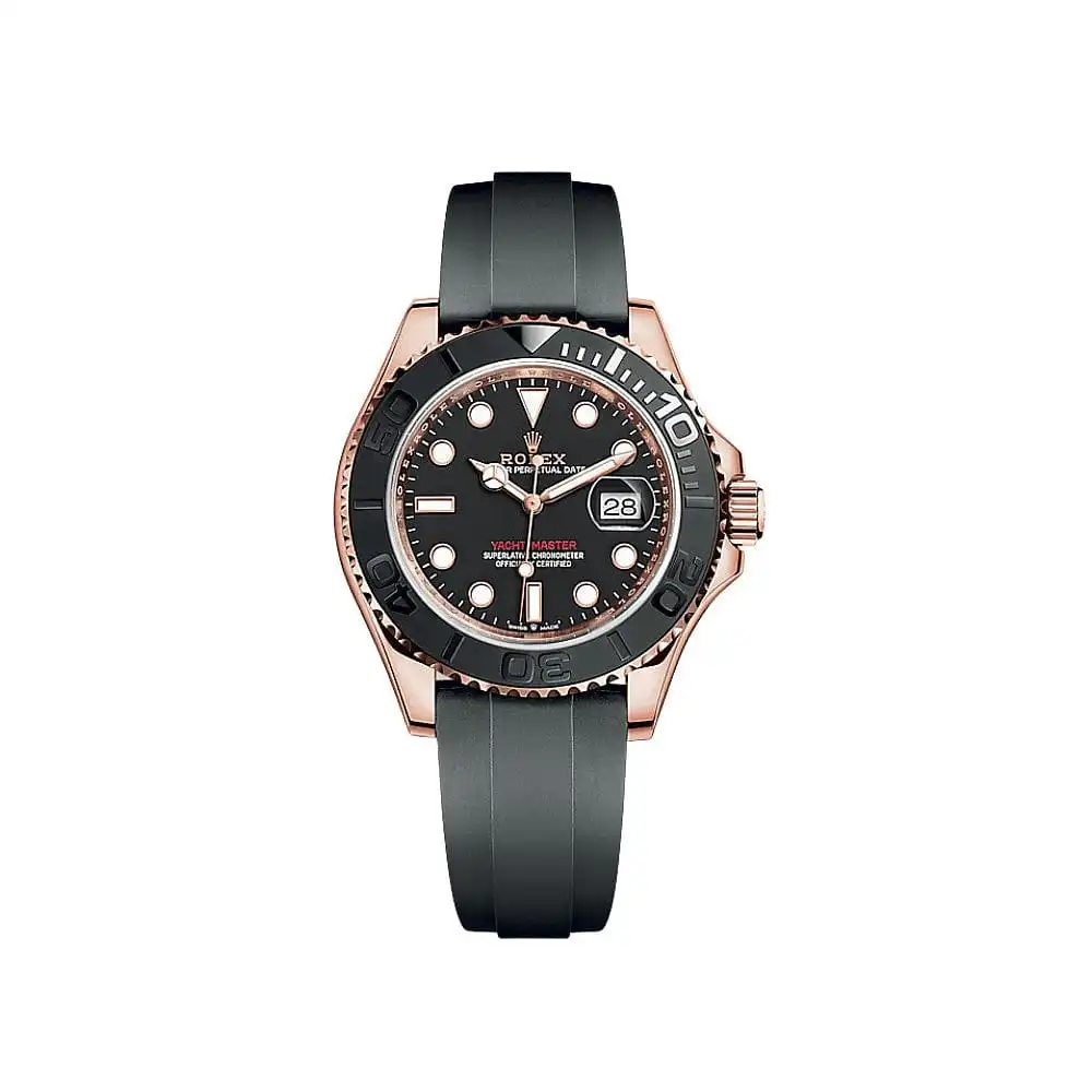 jppeit2lf4e.webp Rolex Yacht-Master Replica 268655 Rose Gold Black Dial - Image 1
