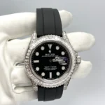 Rolex Yacht-Master Replica 226679TBR White Gold Black Dial Diamond Bezel - Image 2
