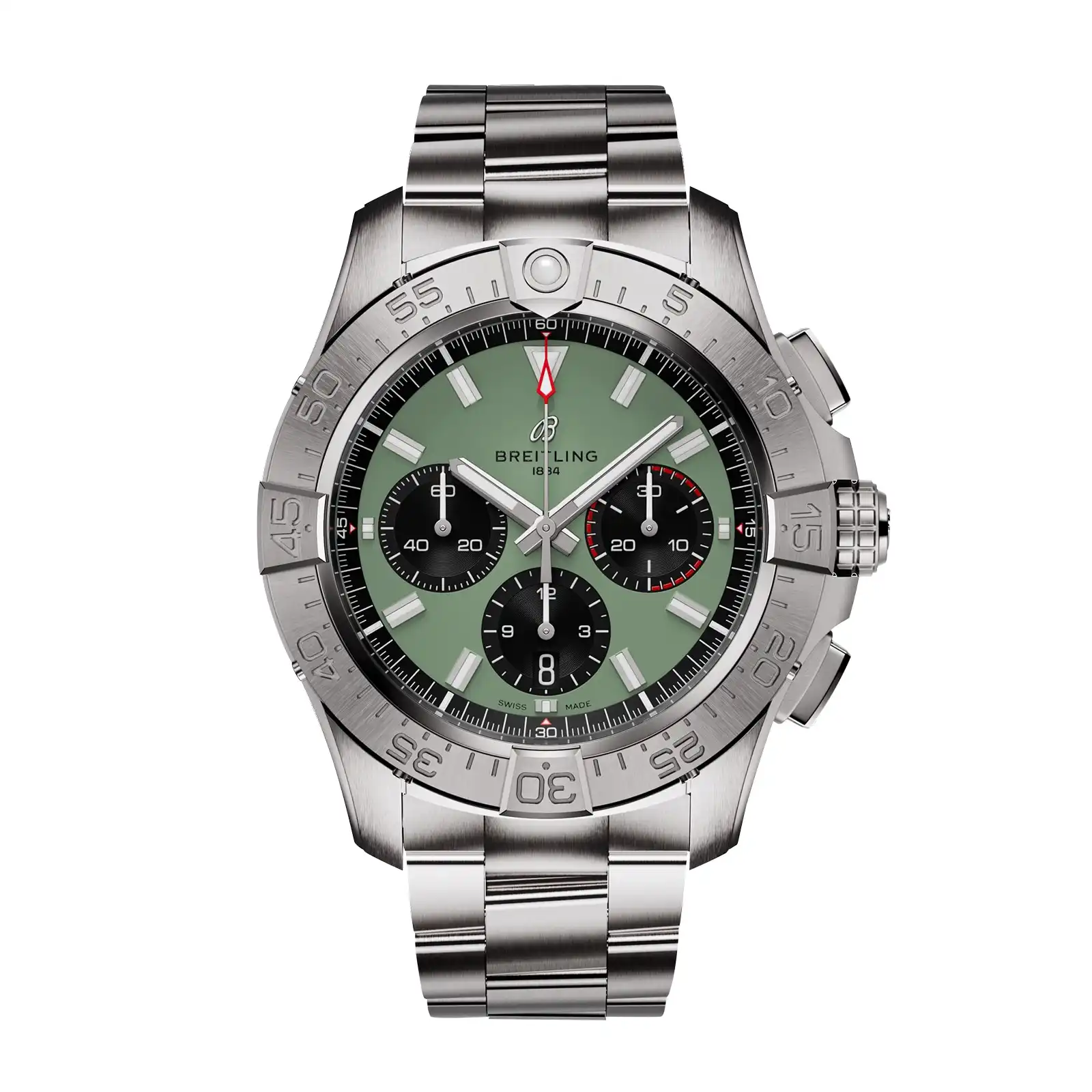 mpbhiaxfe1m.webp Replica Breitling Avenger Chronograph B01 44mm Mens Green Stainless Steel AB0147101L1A1 - Image 1