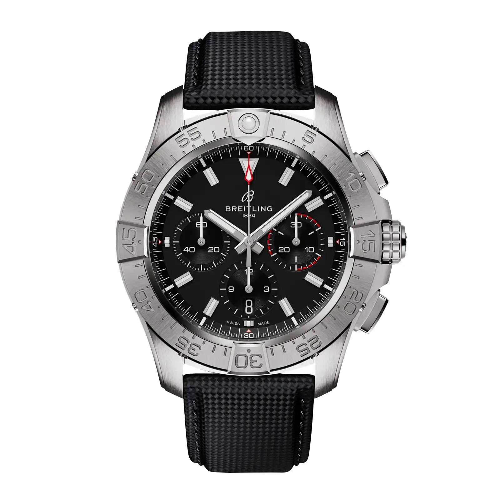 mhg0siq5ocs.webp Replica Breitling Avenger Chronograph B01 44mm Mens Black Leather AB0147101B1X1 - Image 1