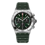 Replica Breitling Chronomat B01 Chronograph 42mm Mens Green Rubber AB0134101L2S1