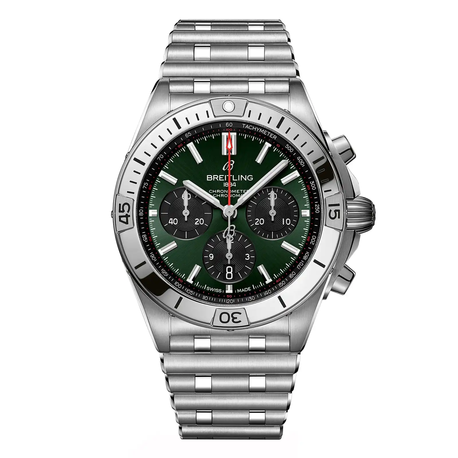 vxduove2gb0.webp Replica Breitling Chronomat B01 Chronograph 42mm Mens Green AB0134101L2A1 - Image 1