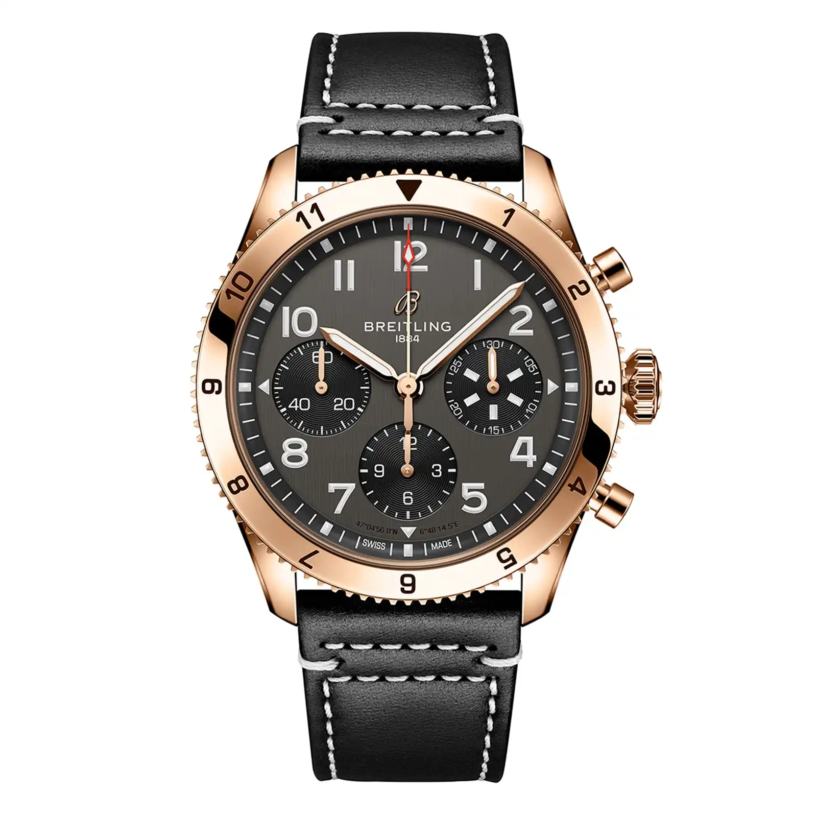 z1unhgjhn5u.webp Replica Breitling Classic AVI Chronograph 42 P-51 Mustang 18K Red Gold Leather Strap R233801A1B1X1 - Image 1