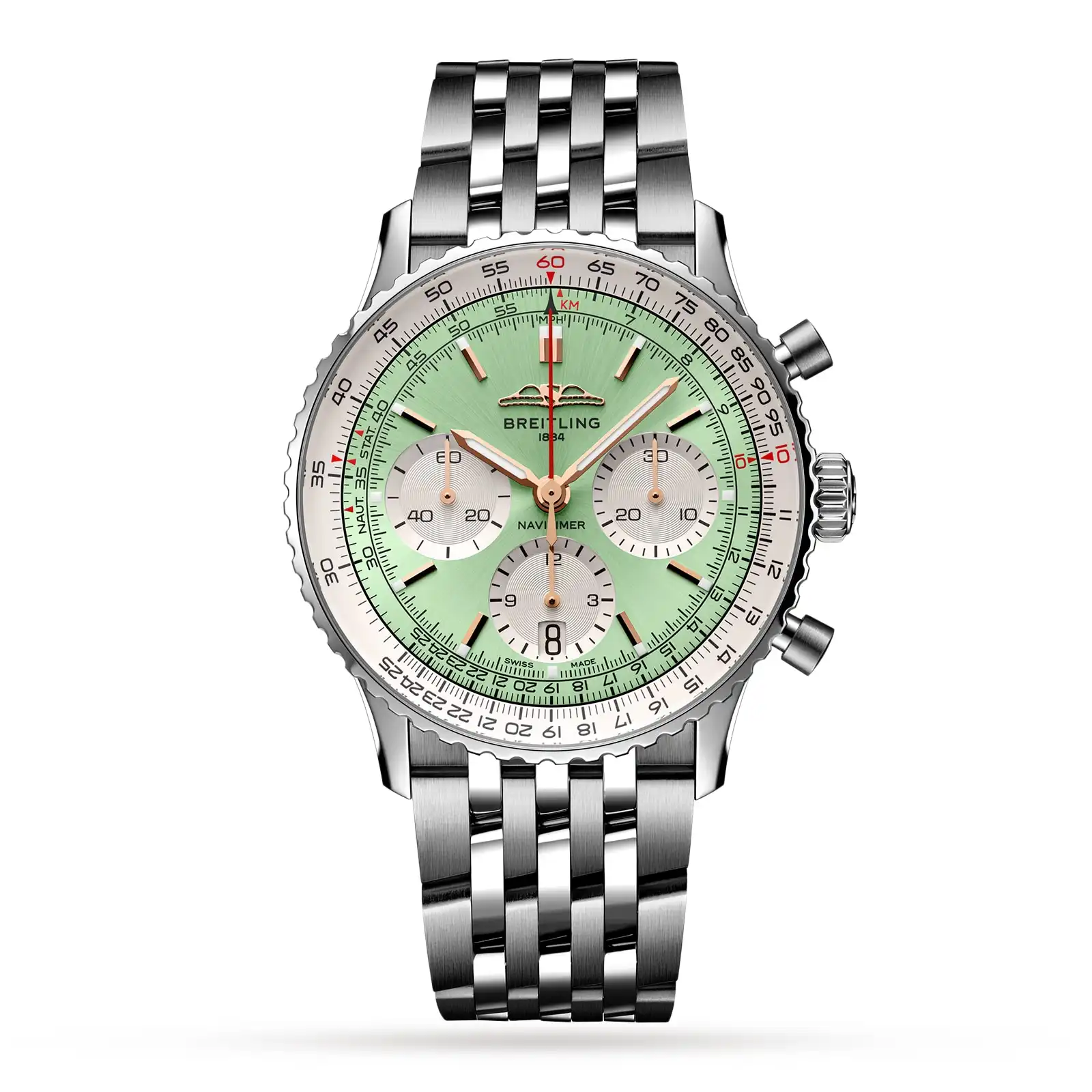 nfh5agk05eg.webp Replica Breitling Navitimer B01 Chronograph 41 Stainless Steel AB0139211L1A1 - Image 1