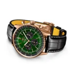 Replica Breitling Navitimer Chronograph 18ct Rose Gold 46mm Mens Green Alligator RB0137241L1P1 - Image 3