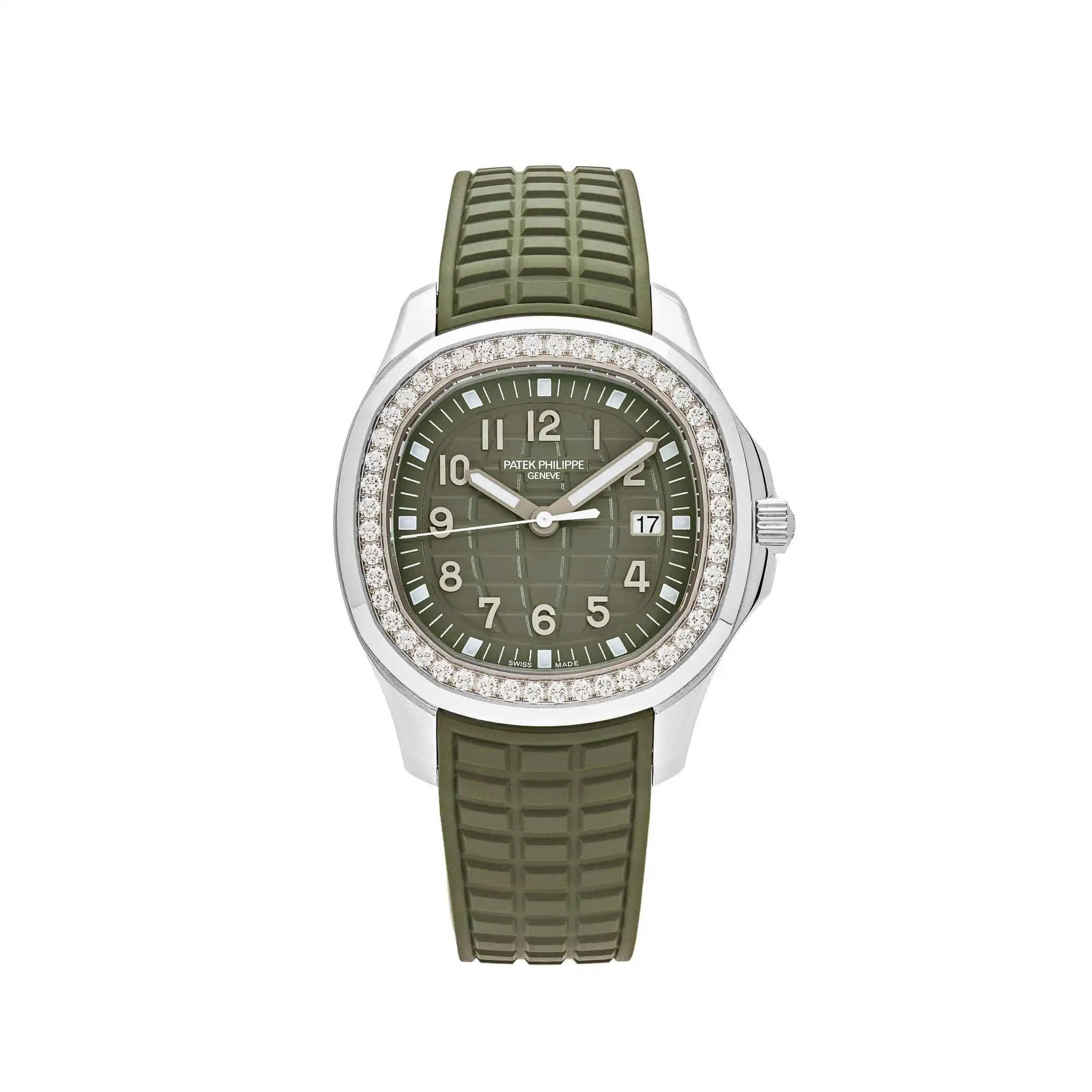 hgr1scyc4mo.webp Replica Patek Philippe Aquanaut Luce 5267/200A-011 'Ladies' Stainless Steel Green Dial Diamond Bezel - Image 1