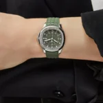 Replica Patek Philippe Aquanaut Luce 5267/200A-011 'Ladies' Stainless Steel Green Dial Diamond Bezel - Image 2