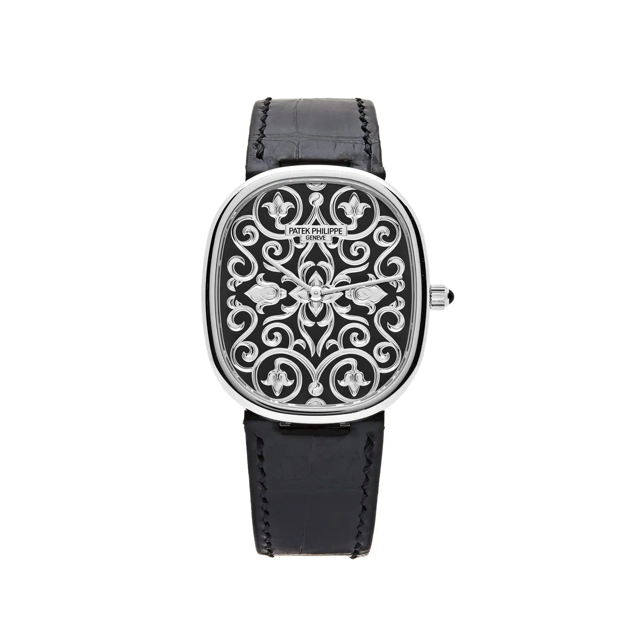 1faklcjr4oo.webp Replica Patek Philippe Golden Ellipse 5738/51G-001 White Gold Engraved Dial - Image 1
