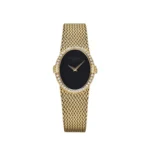 Replica Patek Philippe Ellipse Vintage Yellow Gold Black Onyx Dial Diamond Bezel