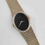 Replica Patek Philippe Ellipse Vintage Yellow Gold Black Onyx Dial Diamond Bezel - Image 3