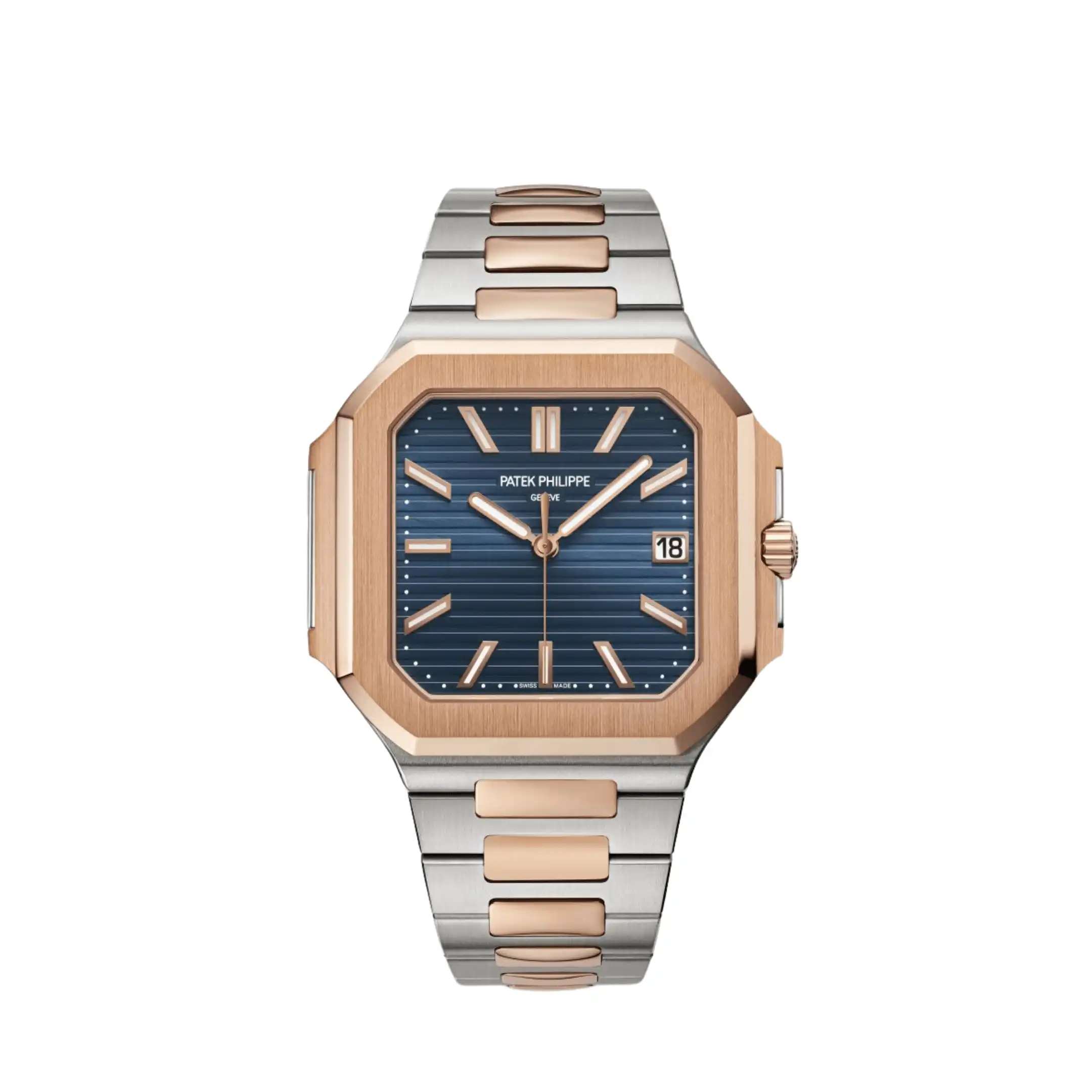 cwaji13pcvl.webp Replica Patek Philippe Cubitus 5821/1AR-001 Stainless Steel Rose Gold Blue Dial - Image 1