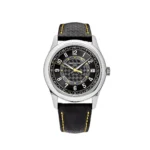 Replica Patek Philippe Calatrava 6007G-001 White Gold Black Dial Yellow Accents