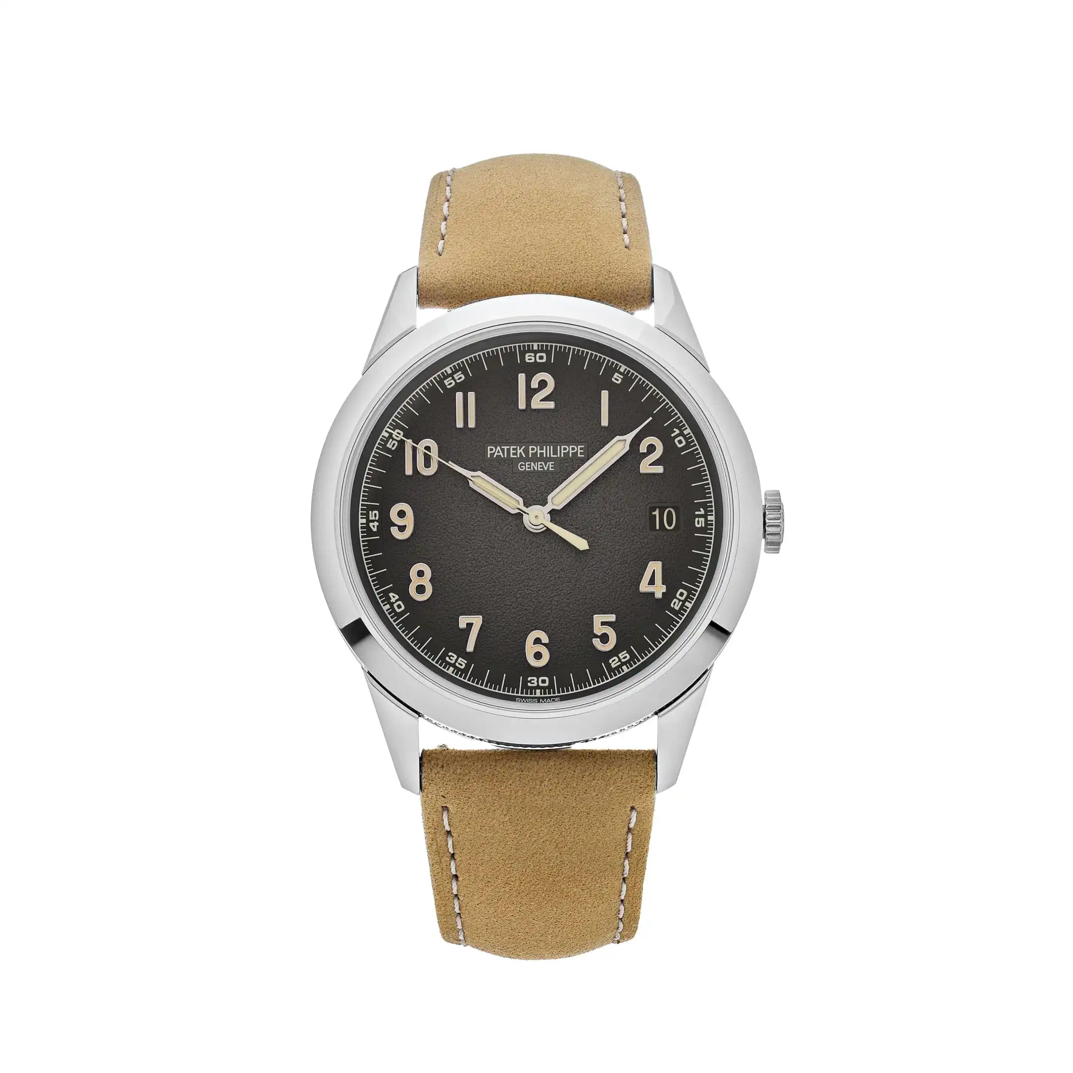 1xg5wdljgyf.webp Replica Patek Philippe Calatrava 5226G-001 White Gold Charcoal Dial Date - Image 1