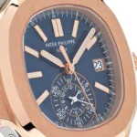 Replica Patek Philippe Nautilus 5980/1AR-001 Chronograph Stainless Steel Rose Gold Blue Dial - Image 5