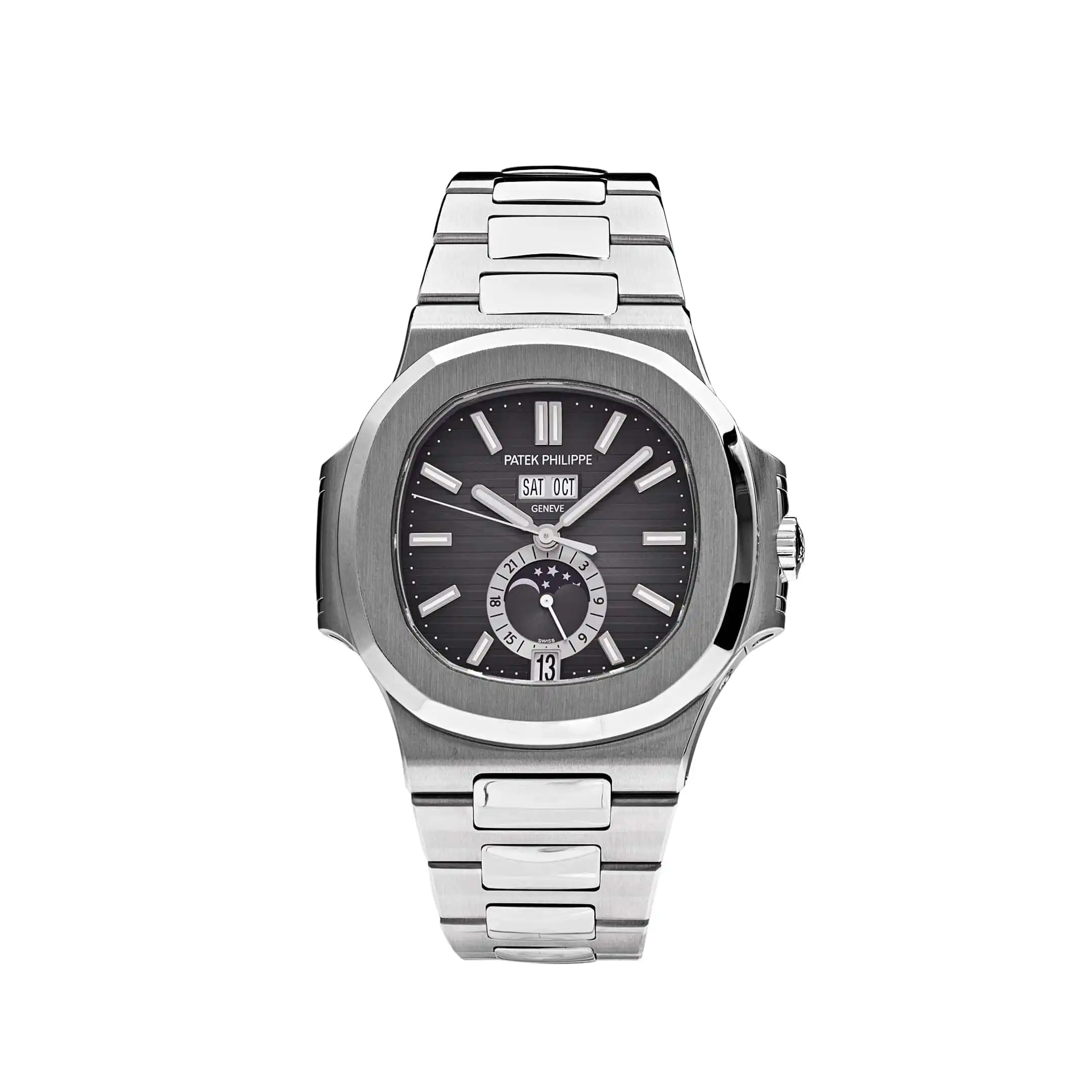 fxmr5l3n4v2.webp Replica Patek Philippe Nautilus 5726/1A-001 Annual Calendar Moon Phases Stainless Steel - Image 1