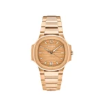 Replica Patek Philippe Nautilus 7118/1R-010 'Ladies' Rose Gold Champagne Golden Dial