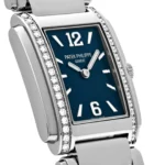 Replica Patek Philippe Twenty-4 4910/1200A-001 'Ladies' Quartz Blue Dial Diamond Bezel - Image 5