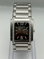 Replica Patek Philippe Twenty-4 'Ladies' 4910/1200A-010 Quartz Stainless Steel Gray Dial Diamond - Image 3