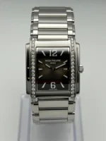 Replica Patek Philippe Twenty-4 'Ladies' 4910/1200A-010 Quartz Stainless Steel Gray Dial Diamond - Image 5