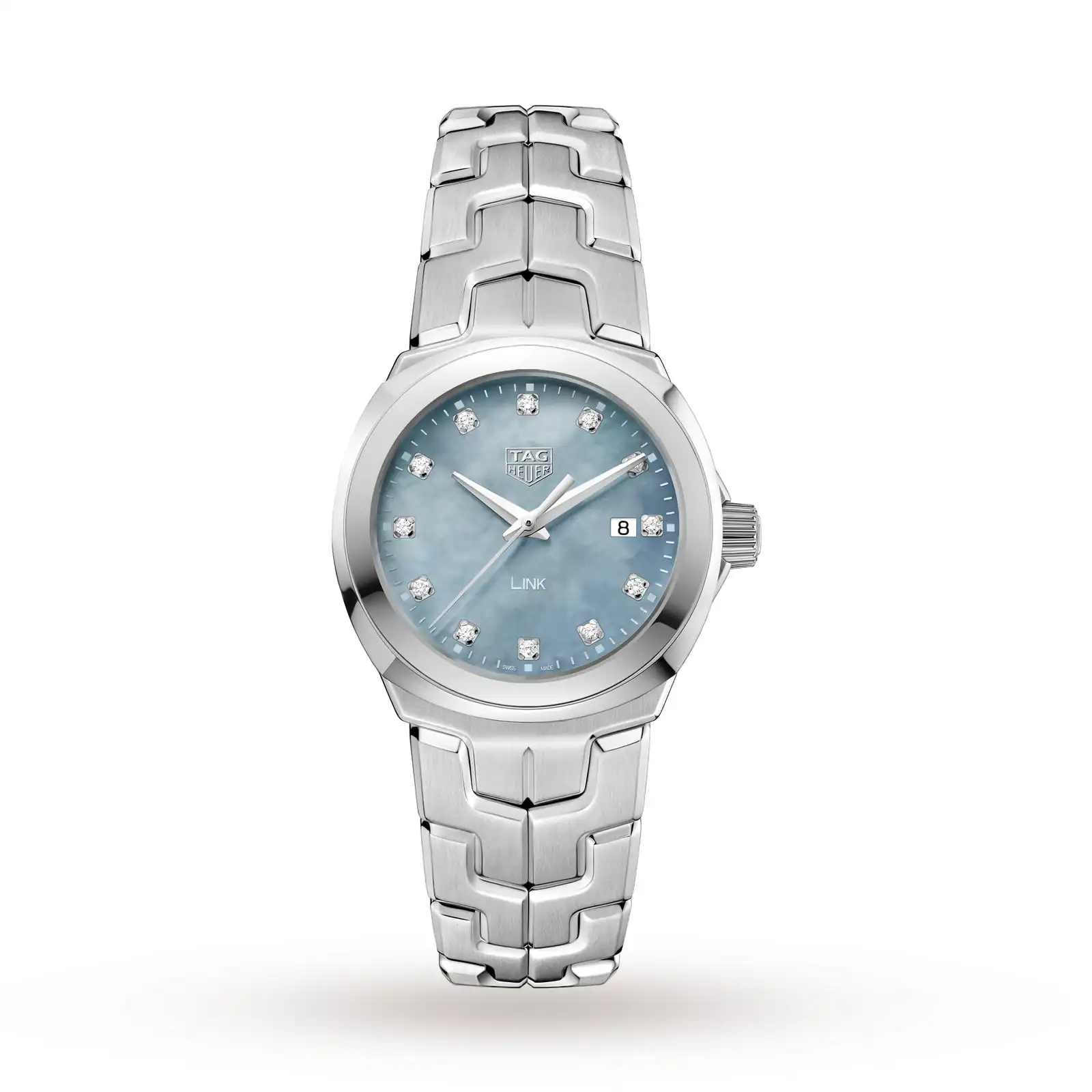 uwc3hyqs23f.webp TAG Heuer Link Quartz Date Mother Of Pearl Ladies Replica WBC1313.BA0600 - Image 1
