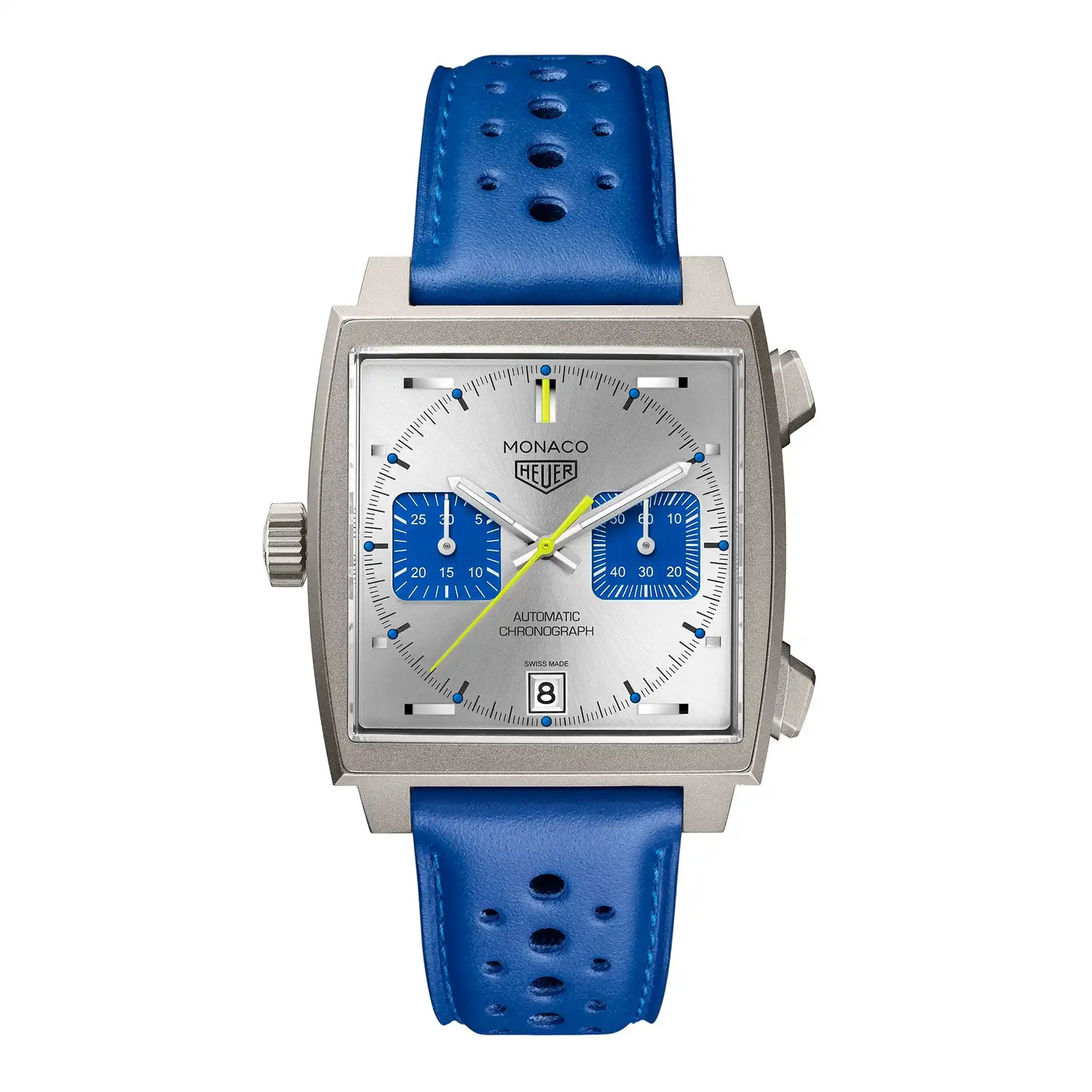 qbhf2tqxuoh.webp TAG Heuer Monaco Chronograph Racing Blue Limited Edition 39mm Mens Replica Silver CAW218C.FC6548 - Image 1