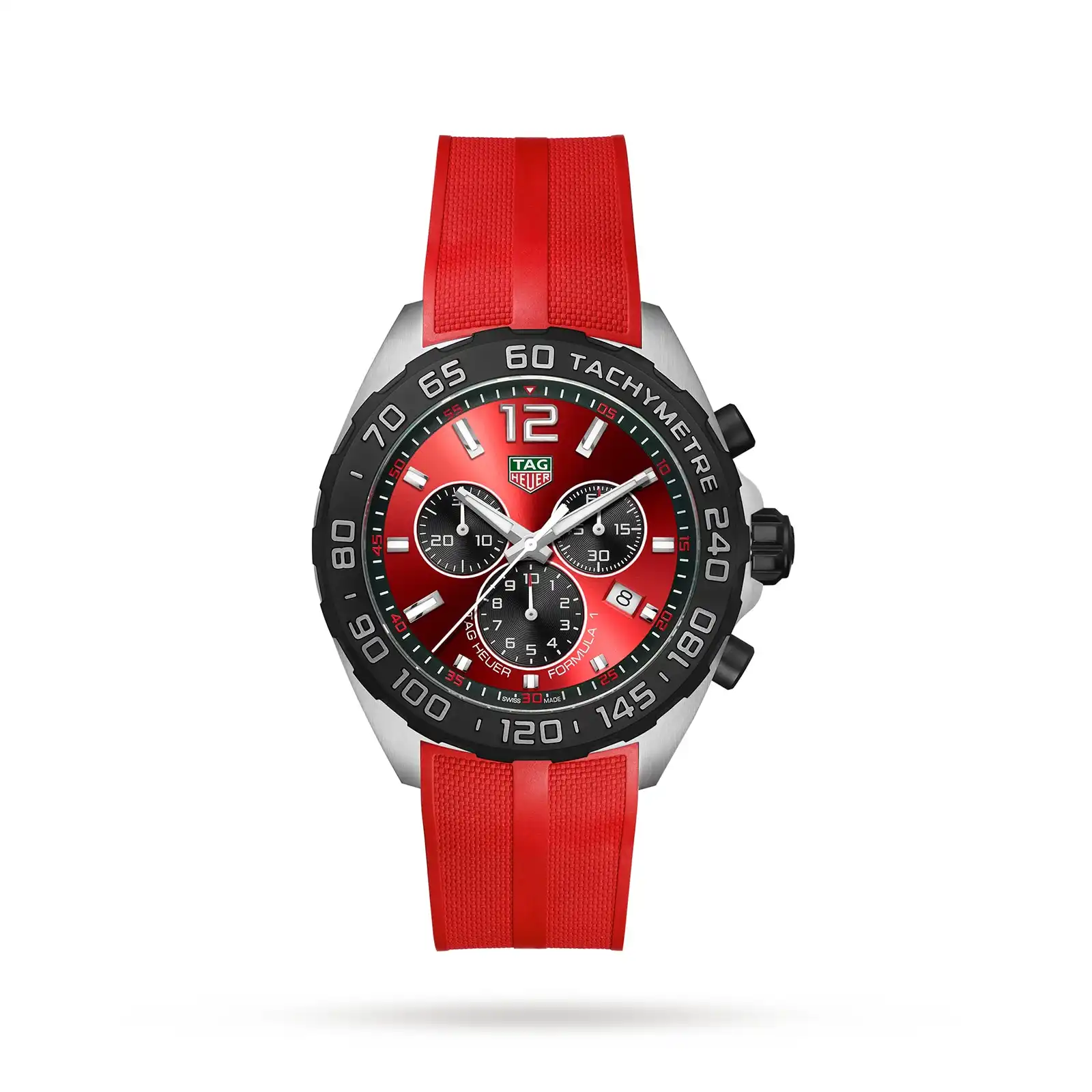 fsedq4snfdk.webp TAG Heuer Formula 1 Quartz Chronograph 200M 43mm Mens Replica Red Rubber CAZ101AN.FT8055 - Image 1