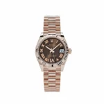 Rolex Datejust Replica 278275 'Ladies' Rose Gold Diamond Chocolate Dial President