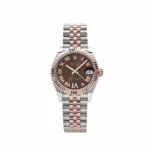 Rolex Datejust Replica 278271 'Ladies' Rose Gold Stainless Steel Roman Chocolate Dial Jubilee