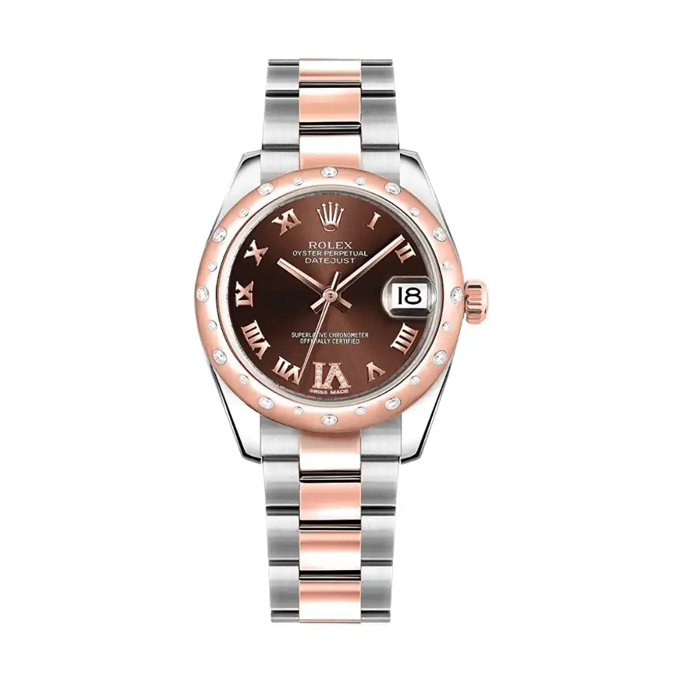 2t5zll00zrg.webp Rolex Datejust Replica 178341 Ladies Rose Gold Stainless Steel Chocolate Dia - Image 1