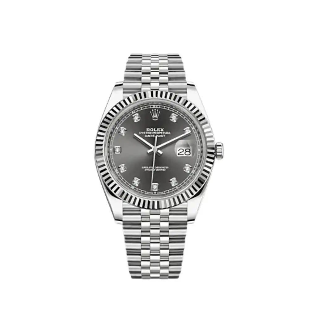 531h3llw1ql.webp Rolex Datejust Replica 126334 Stainless Steel Slate Diamond Dial Jubilee - Image 1