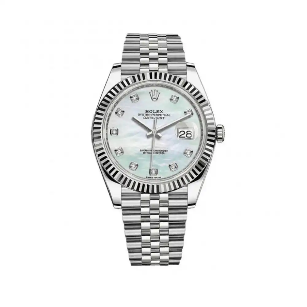 rs1gvbn3fgv.webp Rolex Datejust Replica 126334 Stainless Steel Diamond Mother Of Pearl Dial Jub - Image 1