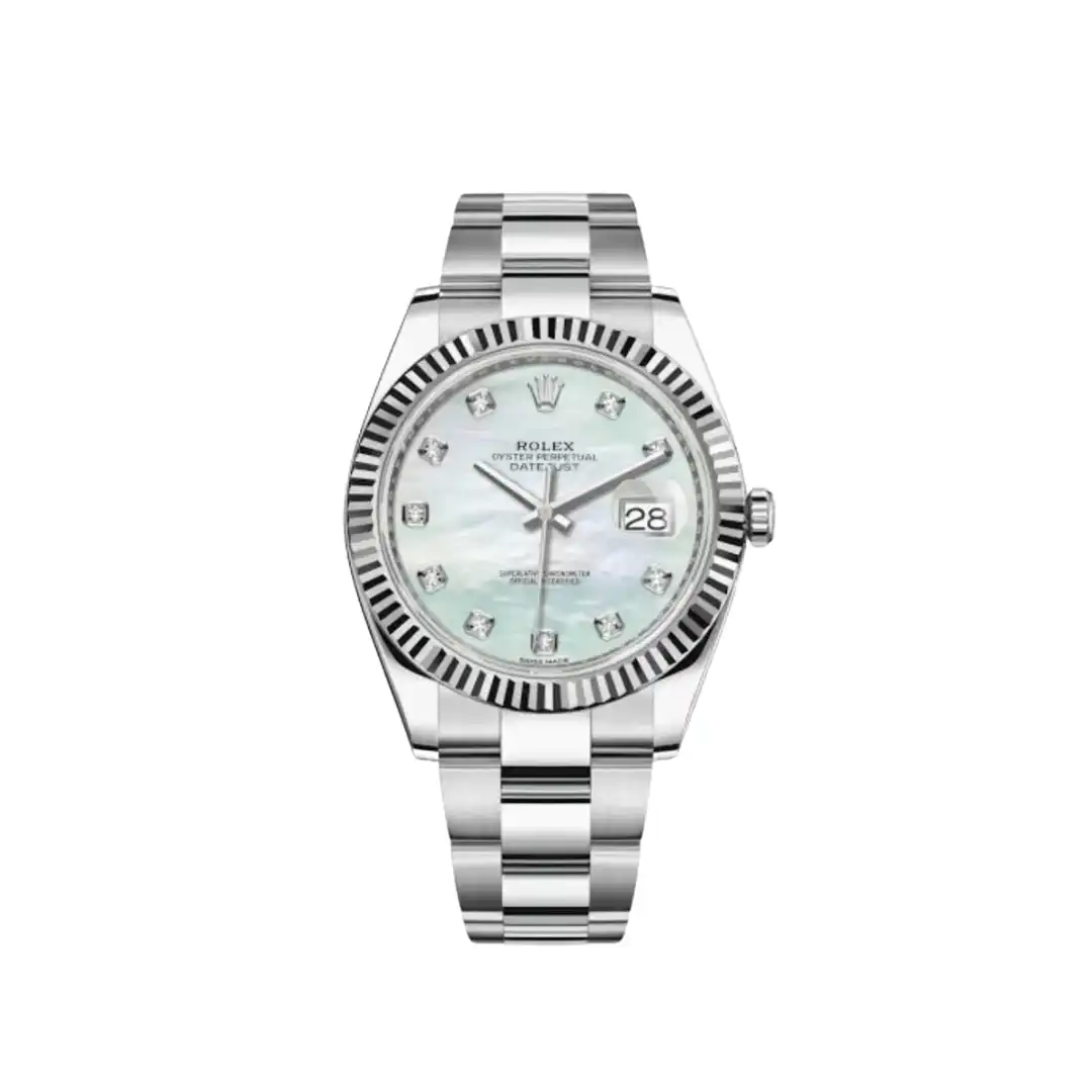 yat1owxvfxk.webp Rolex Datejust Replica 126334 Stainless Steel Diamond Mother Of Pearl Dial - Image 1