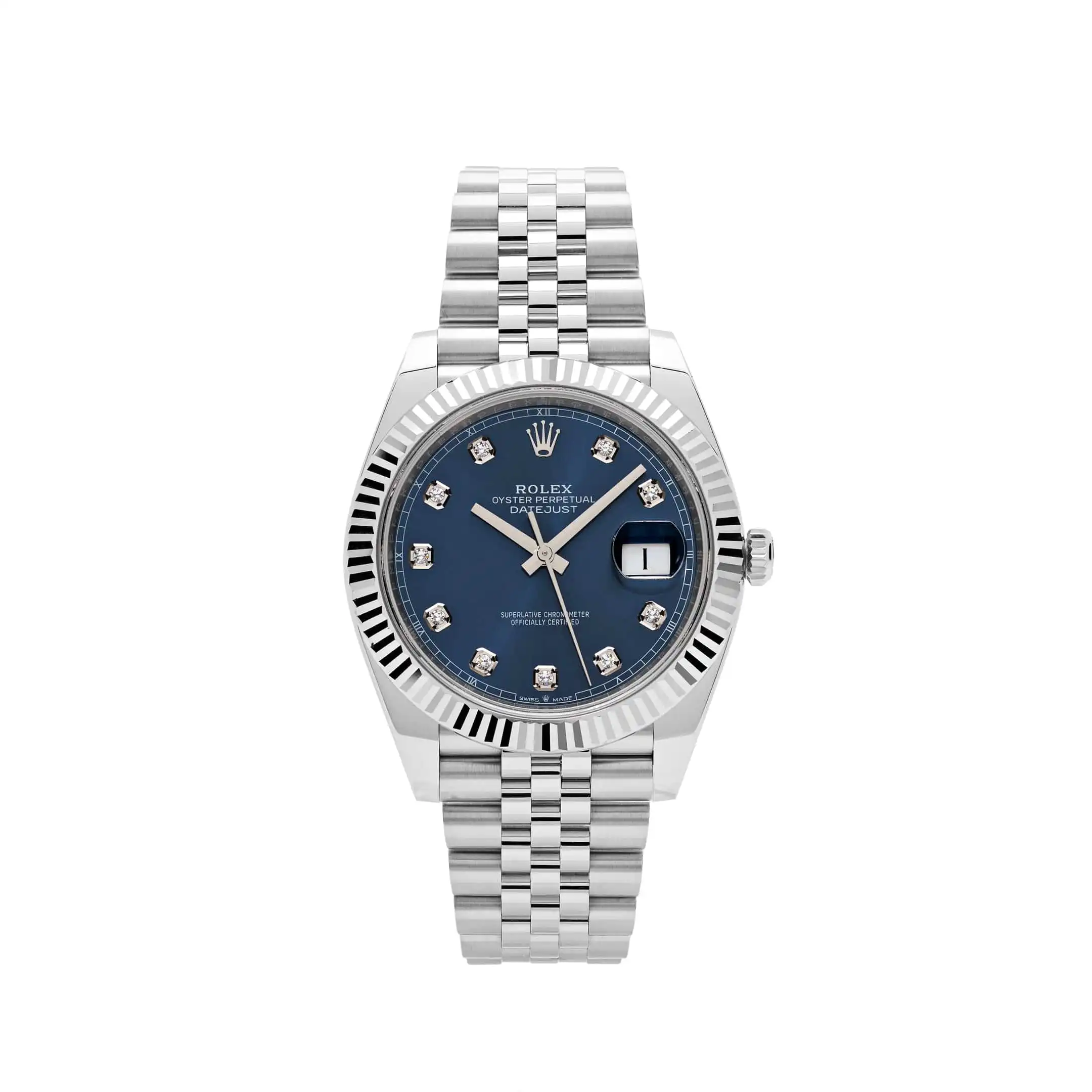 vuabf0hhaok.webp Rolex Datejust Replica 126334 Stainless Steel Blue Diamond Dial Jubilee - Image 1