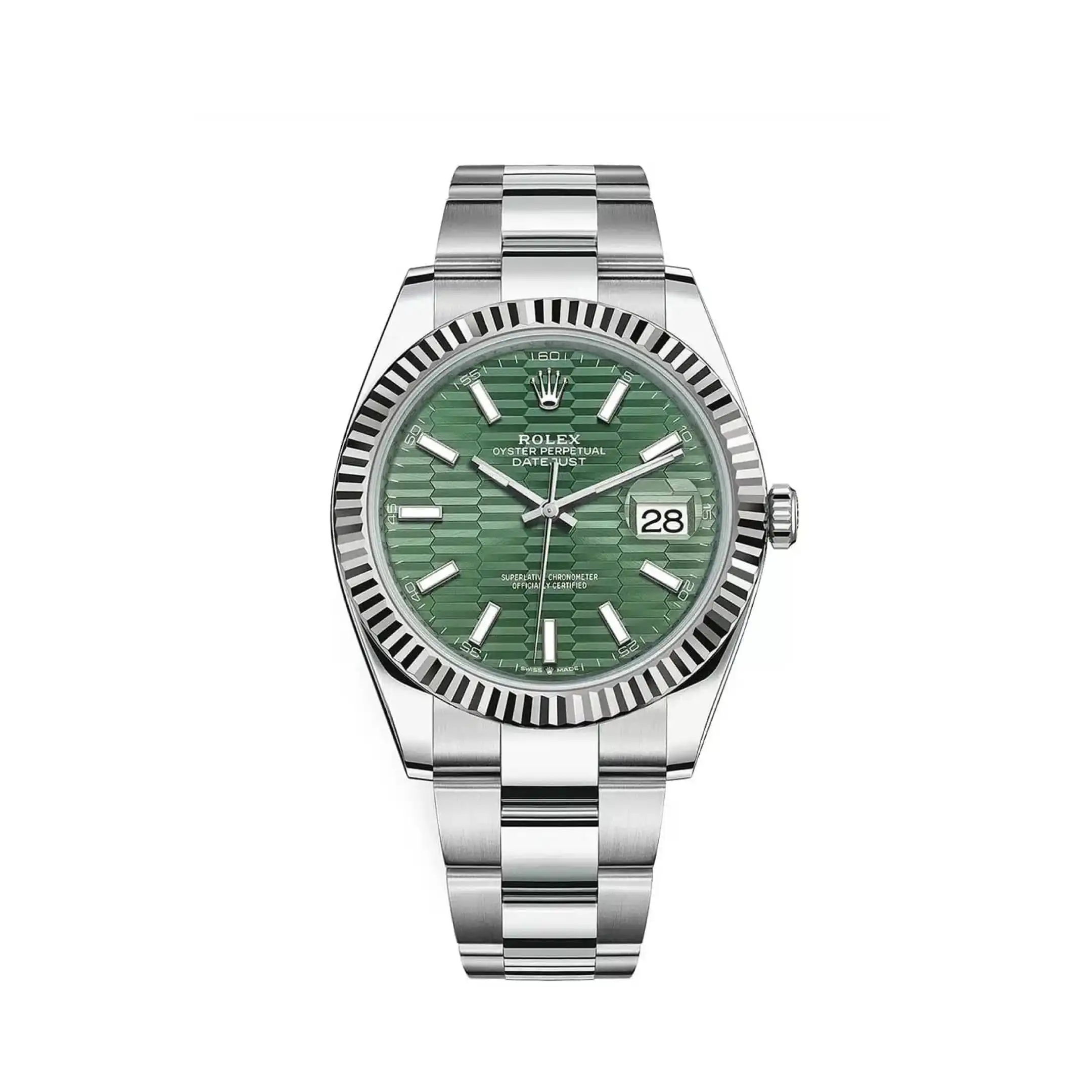 ywcqqaxsdis.webp Rolex Datejust Replica 126334 Green Motif Dial Oyster - Image 1