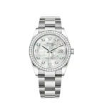 Rolex Datejust Replica 126284RBR Stainless Steel White Gold Mother of Pearl Di