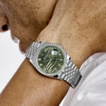 Rolex Datejust Replica 126284RBR Stainless Steel Green Palm Frond Diamond Dial - Image 2