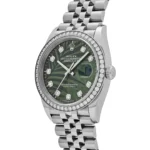 Rolex Datejust Replica 126284RBR Stainless Steel Green Palm Frond Diamond Dial - Image 3