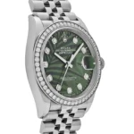 Rolex Datejust Replica 126284RBR Stainless Steel Green Palm Frond Diamond Dial - Image 4