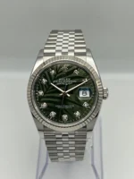 Rolex Datejust Replica 126234 White Gold Stainless Steel Palm Motif Diamond Dial Jubilee - Image 2