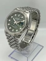 Rolex Datejust Replica 126234 White Gold Stainless Steel Palm Motif Diamond Dial Jubilee - Image 3